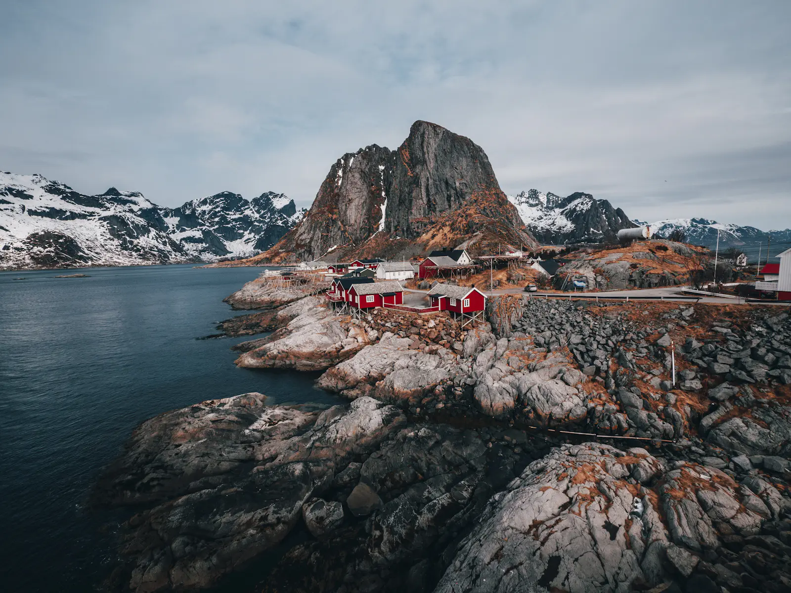 LOFOTEN, NORWAY — Aurora over fishing villages